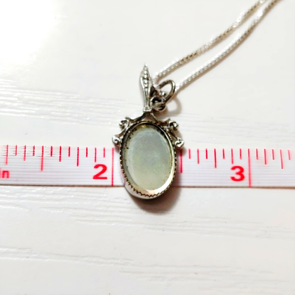 Rare BEAU Sterling Ornamental Hand Mirror Charm Pendant Necklace - Picture 5 of 10